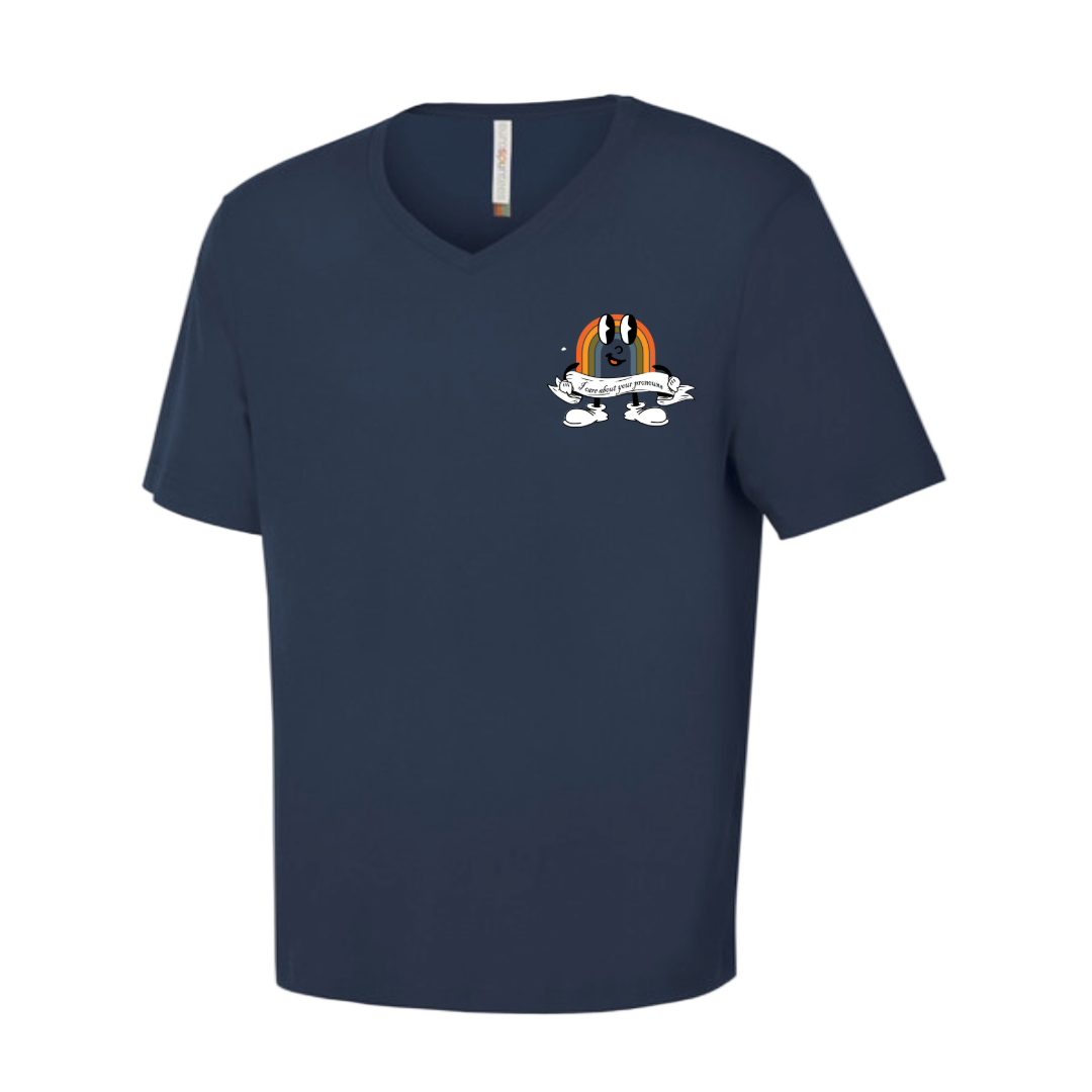 V Neck T-Shirt - I Care About Your Pronouns