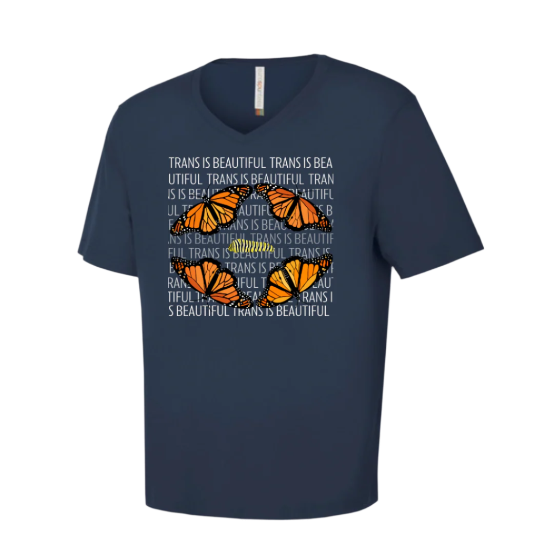 V Neck T-Shirt - Trans Is Beautiful