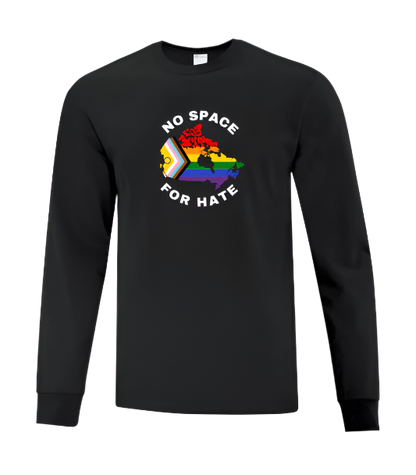 Long Sleeve T Shirt - No Space For Hate Canada Map
