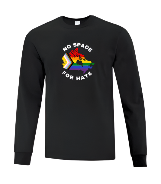 Long Sleeve T Shirt - No Space For Hate Canada Map