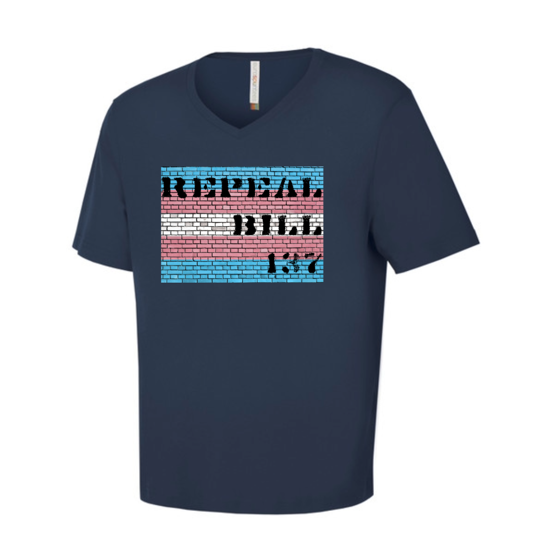 V Neck T-Shirt - Repeal Bill 137