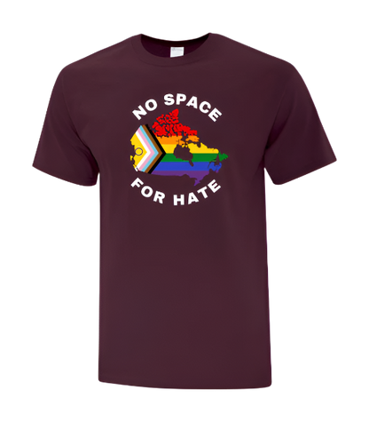 T-Shirt - No Space For Hate Canada Map (Large Graphic)