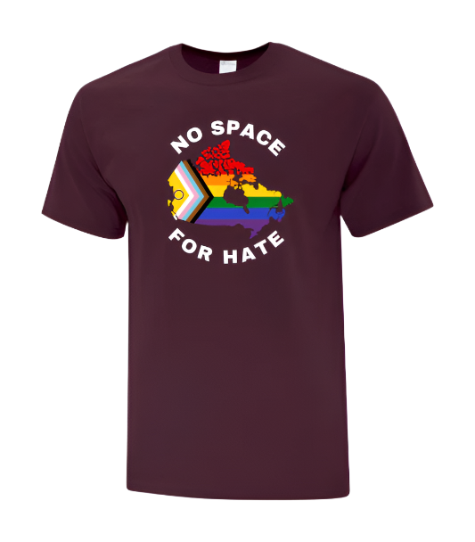 T-Shirt - No Space For Hate Canada Map (Large Graphic)