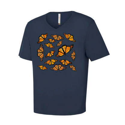 V Neck T-Shirt - Butterflies