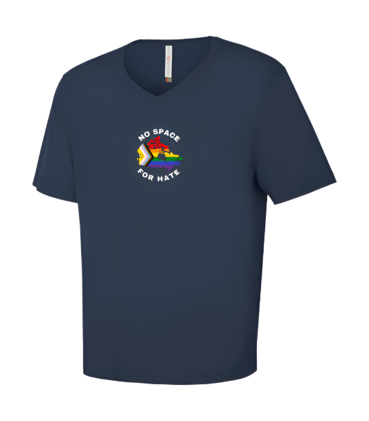 V Neck T-Shirt - No Space For Hate Canada Map