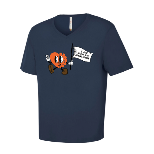 V Neck T-Shirt - I Care About Your Mental Health