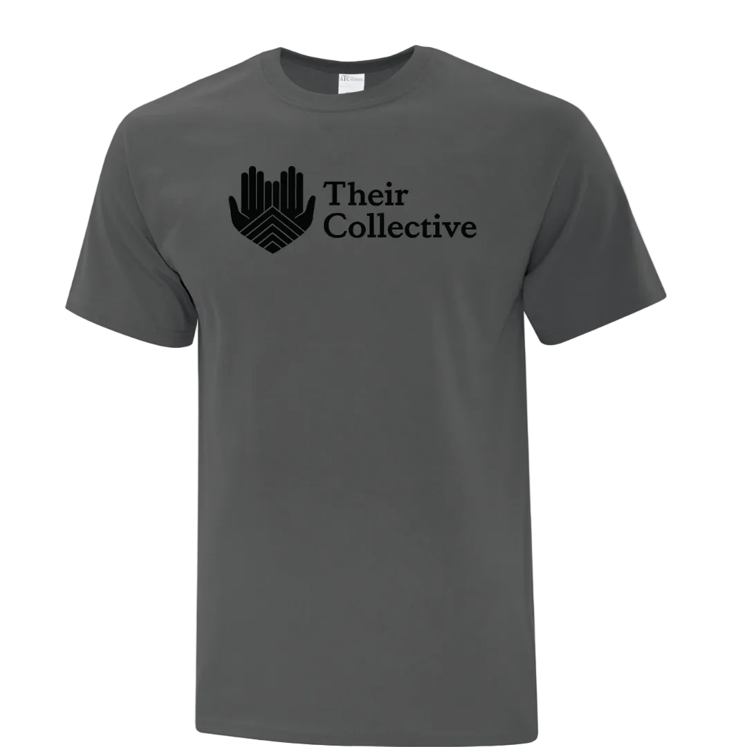 Gray t-shirt with 'Their Collective' logo 