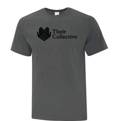 Gray t-shirt with 'Their Collective' logo 