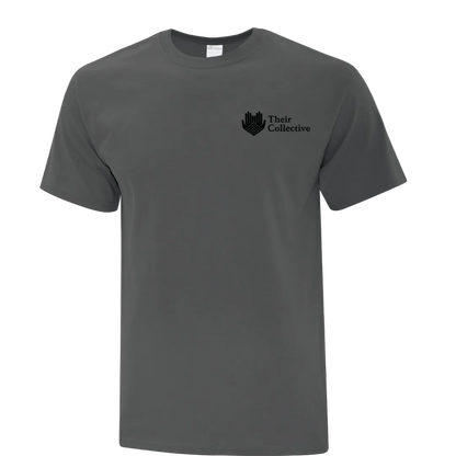 Gray t-shirt with 'Their Collective' logo 