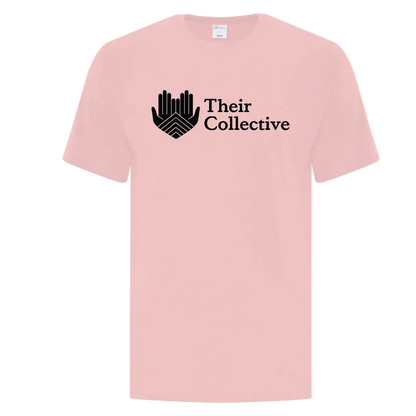 Pink t-shirt with 'Their Collective' logo 
