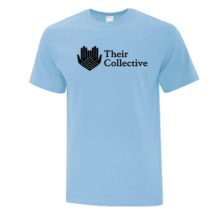 Light blue t-shirt with 'Their Collective' logo
