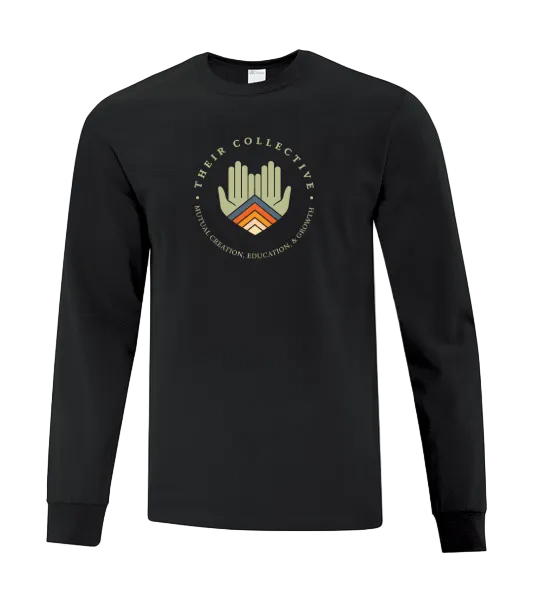 Black long-sleeve shirt with Their Collective logo