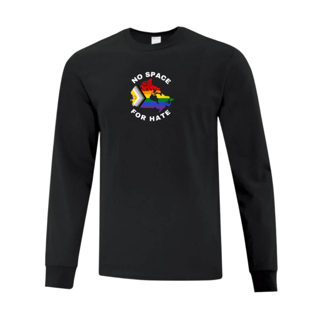 Long Sleeve T Shirt - No Space For Hate Canada Map