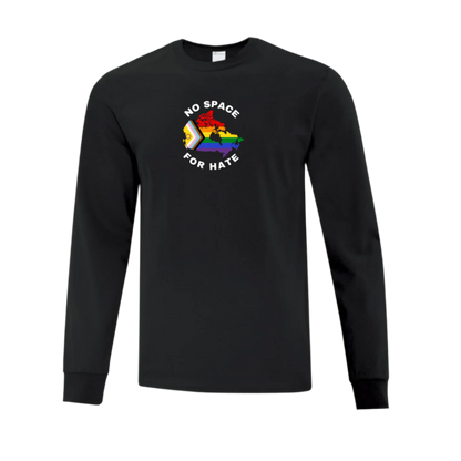 Long Sleeve T Shirt - No Space For Hate Canada Map